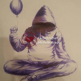 Zeichnung von einem Mensch mit Kapuzenpollover und Ballon