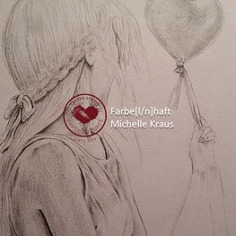 Zeichnung kleines Mädchen mit Ballon und Zopf