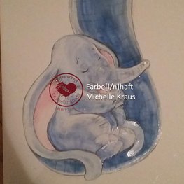 Zeichnung von Dumbo und seiner Mama