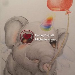 Zeichnung süßer Elefant mit Herz-Luftballon