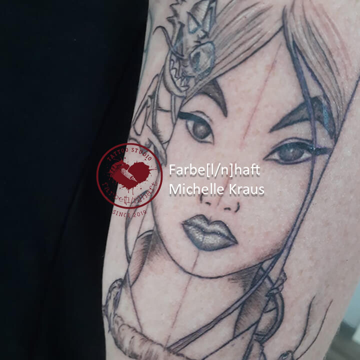Ein Tattoo von Farbelnhaft in der Entstehungsphase